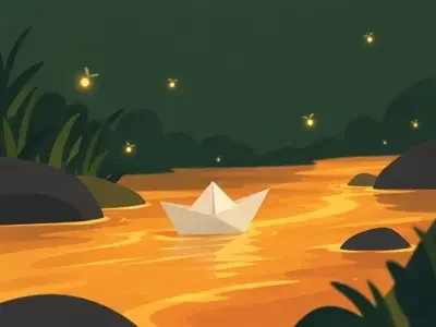 纸船时光机 - 溪水倒流 纸船时光机 第102话 章节配图